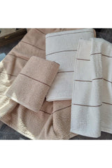 Sahara 50 X 85 – 70 X140 Cm 4 Pcs Bath Towel Set | Beige-cream Vtxmk107 - Swordslife