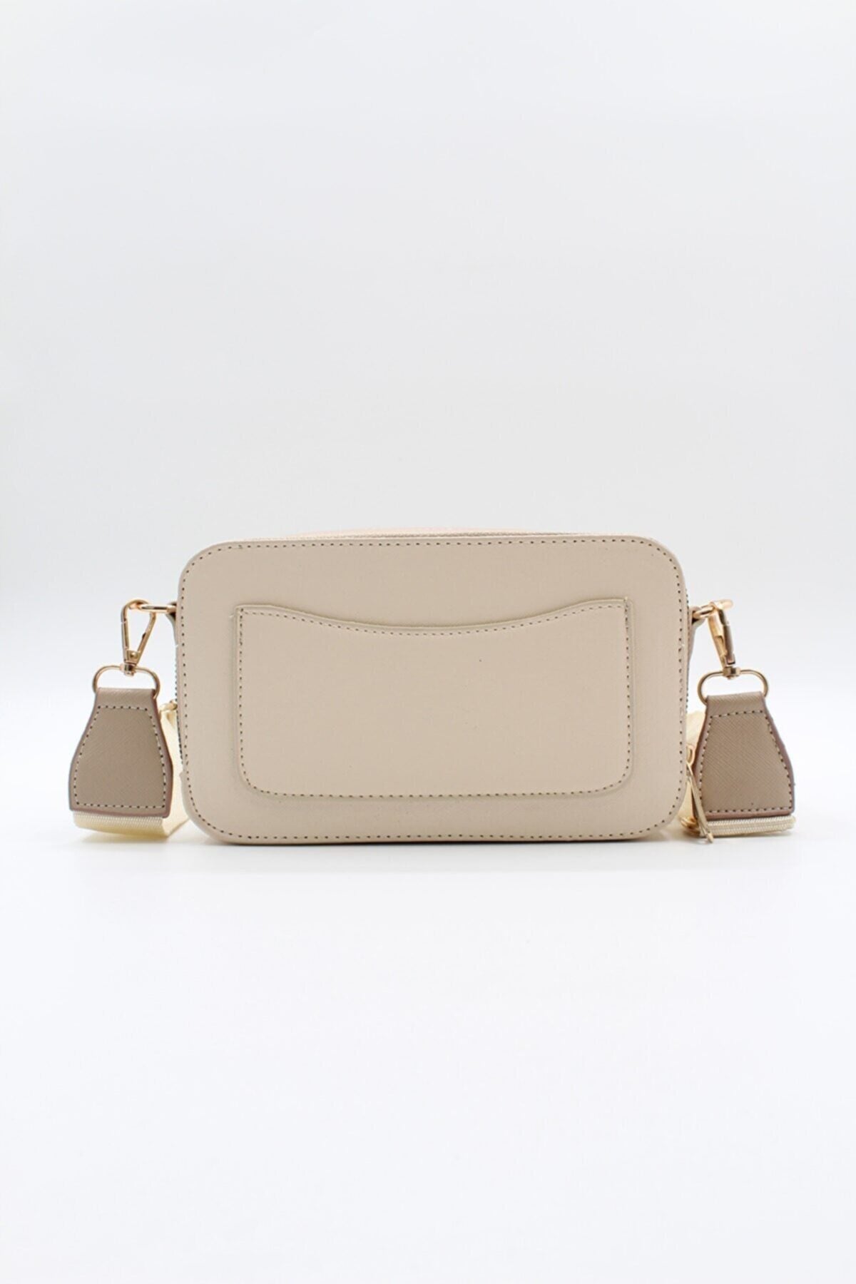 Women's Two Eyed Pocket Hand Shoulder Bag Cream