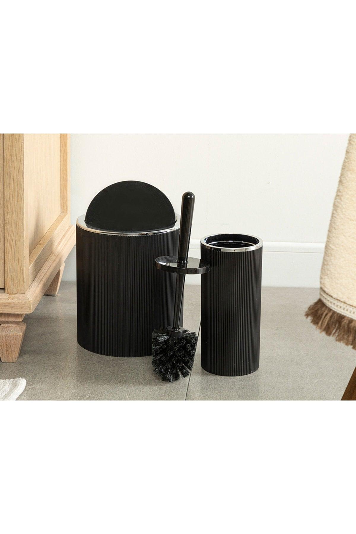 Evelyn 2 Pcs Bath Set Black - Swordslife