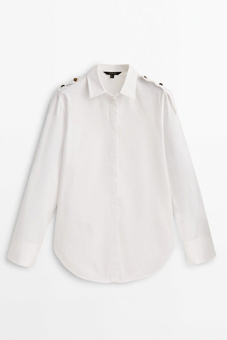 Gold Buttoned Poplin Shirt - Swordslife