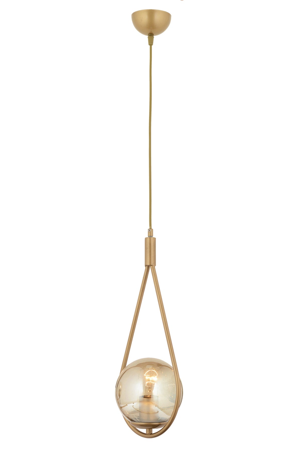 Mirza Single Antique Honey Glass Modern Pendant Lamp Kitchen Living Room Pendant Lamp Chandelier