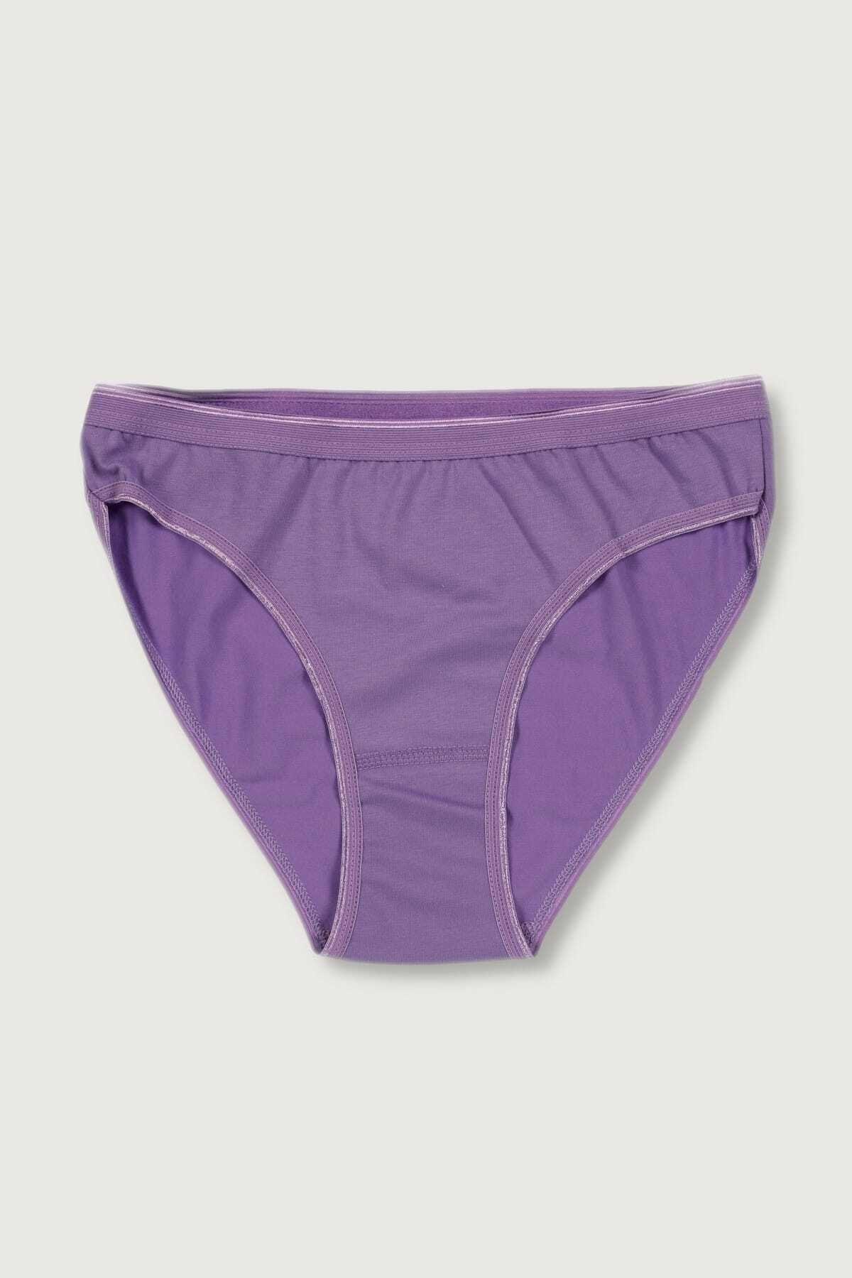 Women's Purple 6 Pack Bikini Panties ELF568T0635CCM6 - Swordslife