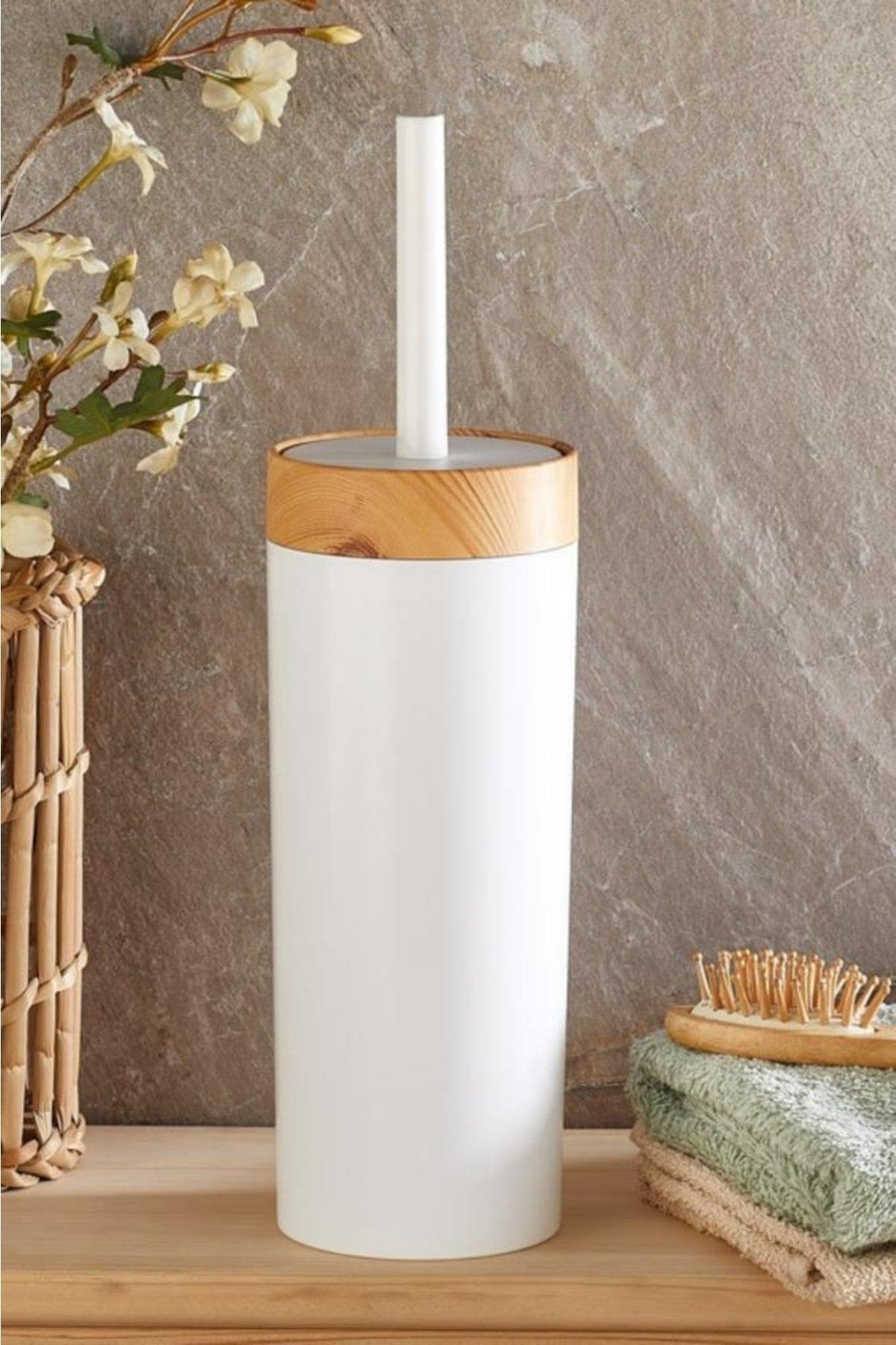 Bamboo Patterned Dustbin And Toilet Bowl Wc Brush Set of 2 - Swordslife