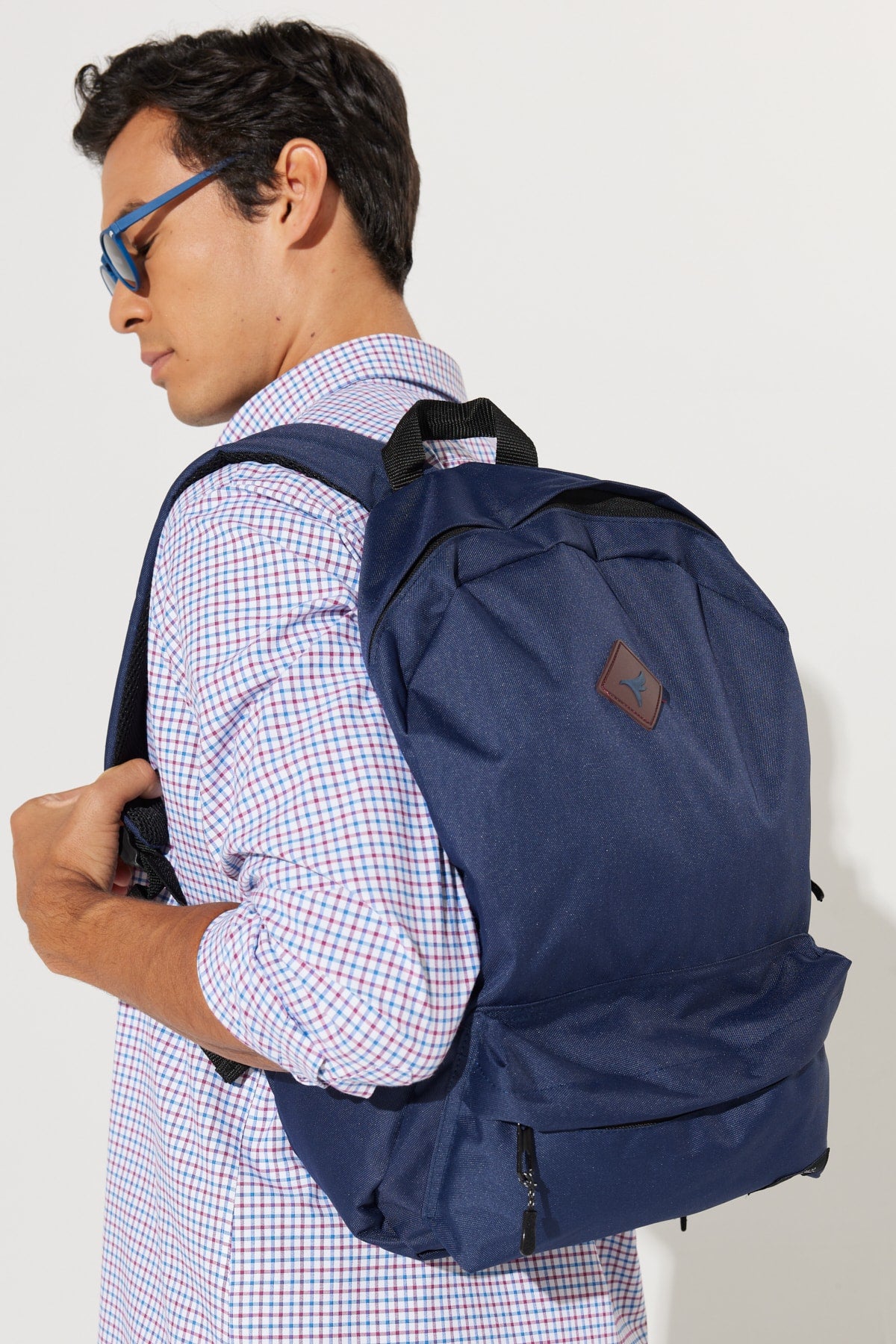 Men's Navy Blue Logo School Backpack