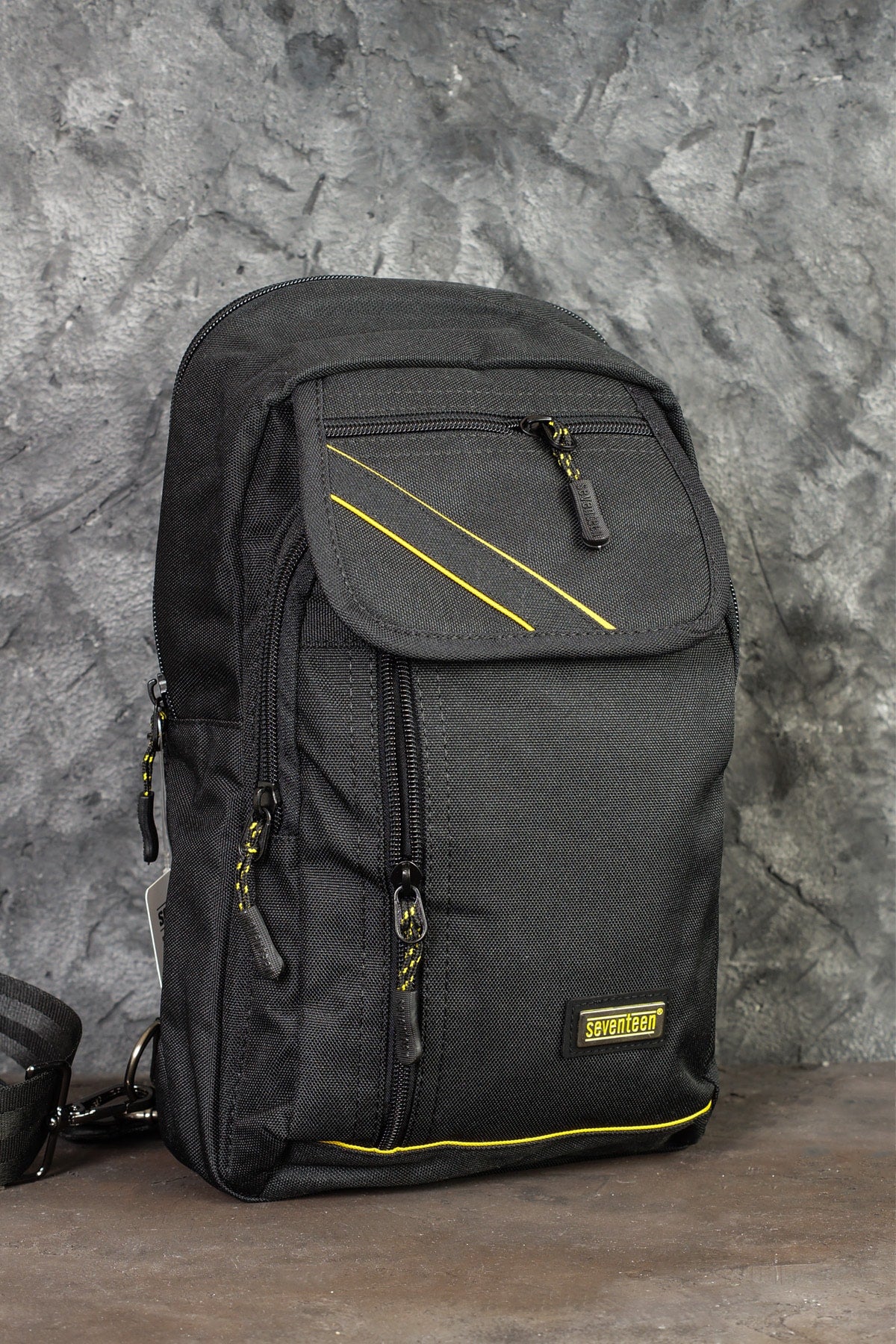 Cross Back Shoulder Chest Waterproof Strap Unisex Black Bag 4926