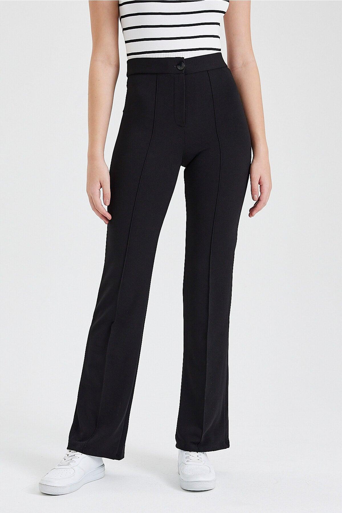 Women's Black High Waist Gatherer Bell-Length Palazzo Trousers - Swordslife