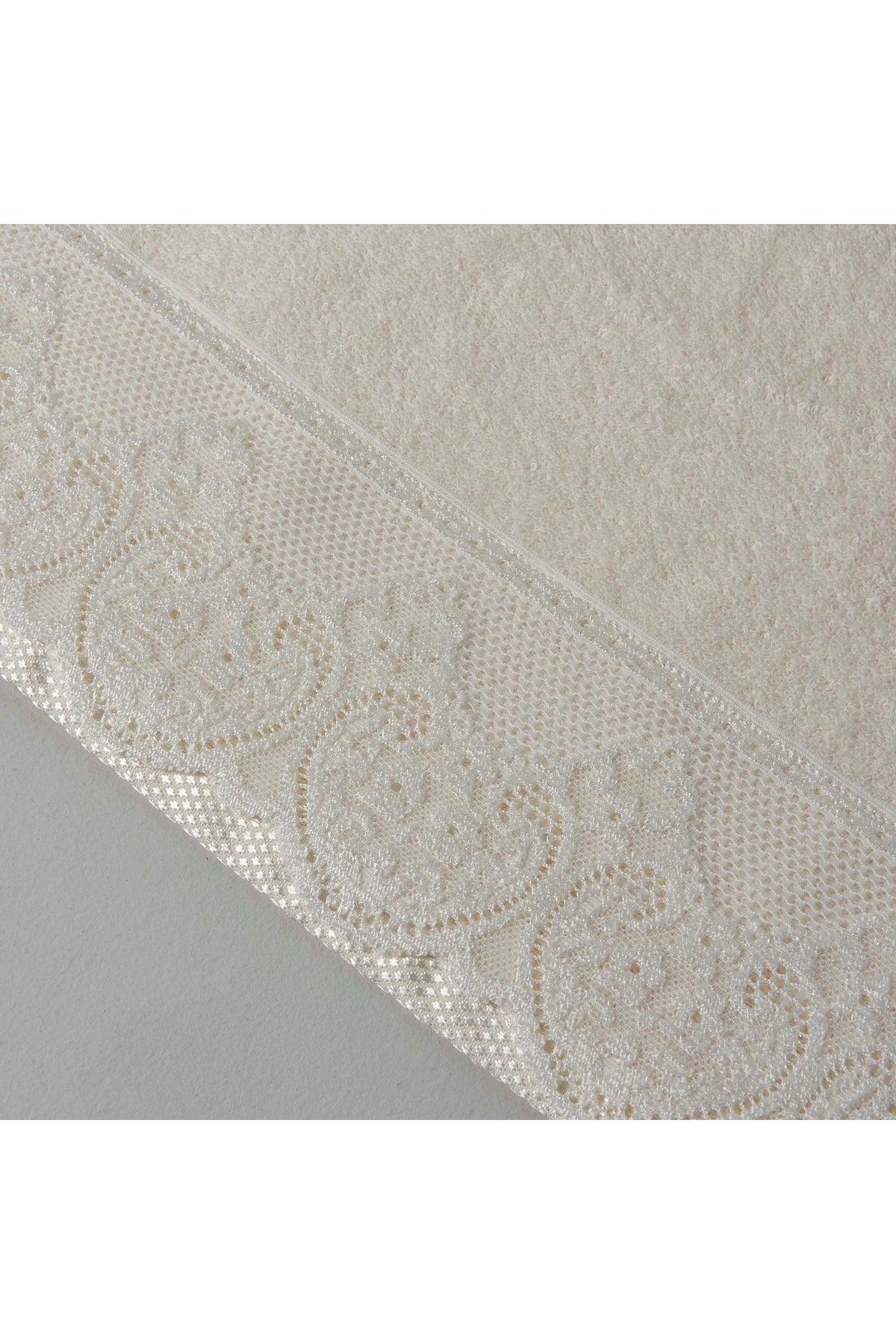 Lace Cotton 50x80 Cm Face Towel Ecru - Swordslife