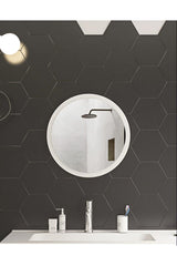 45 Cm White Decorative Round Entrance Hall Corridor Wall Living Room Kitchen Bathroom Office Mirror 45 Mirrors - Swordslife