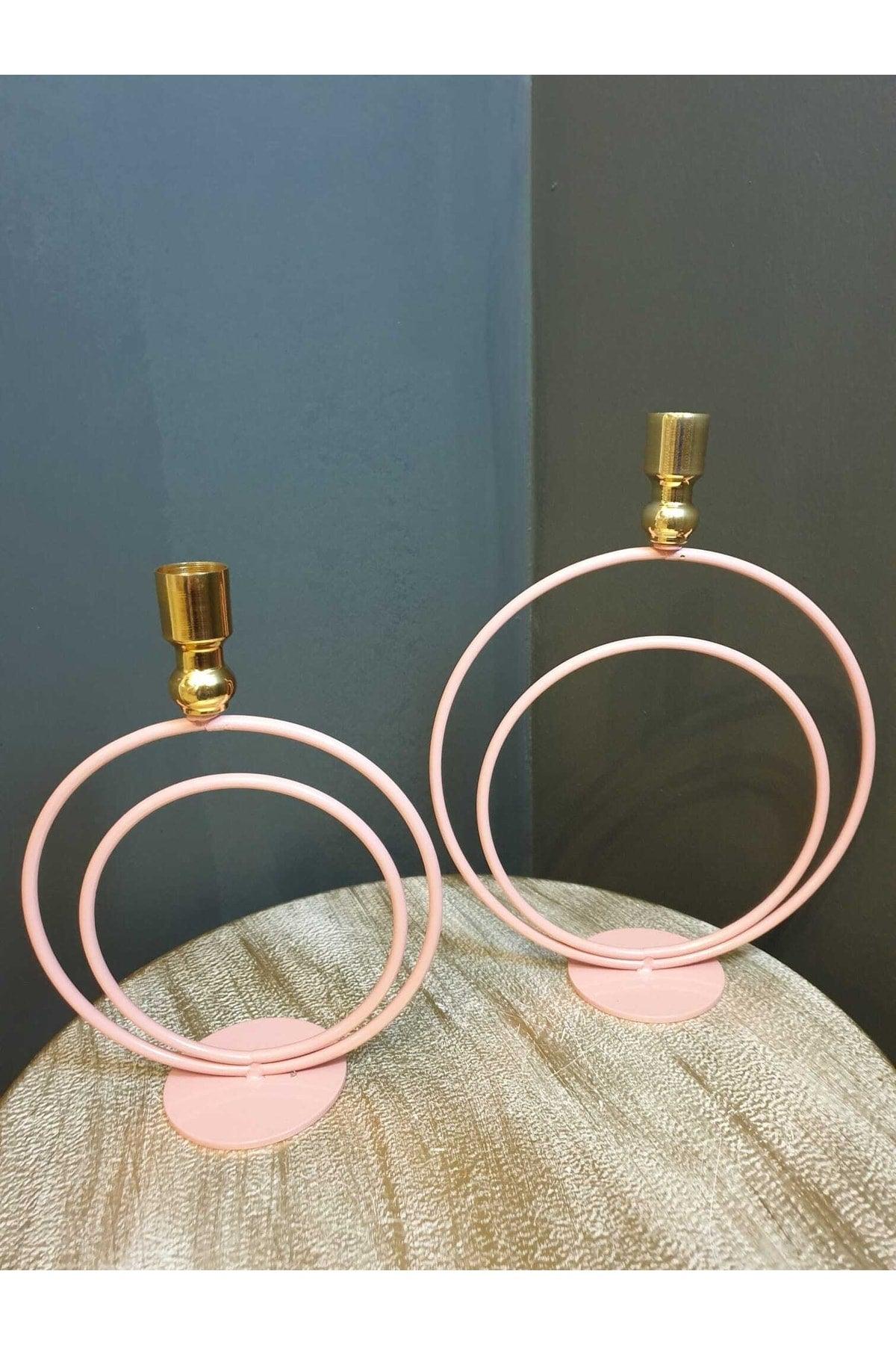 Alvina Powder Pink/gold Candlestick - Swordslife