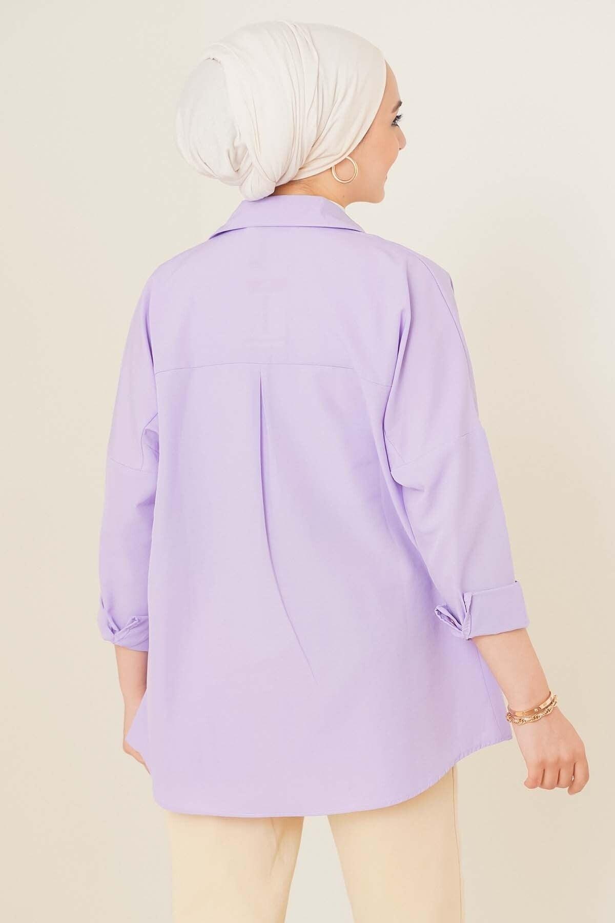 Oversize Basic Shirt Lilac - Swordslife