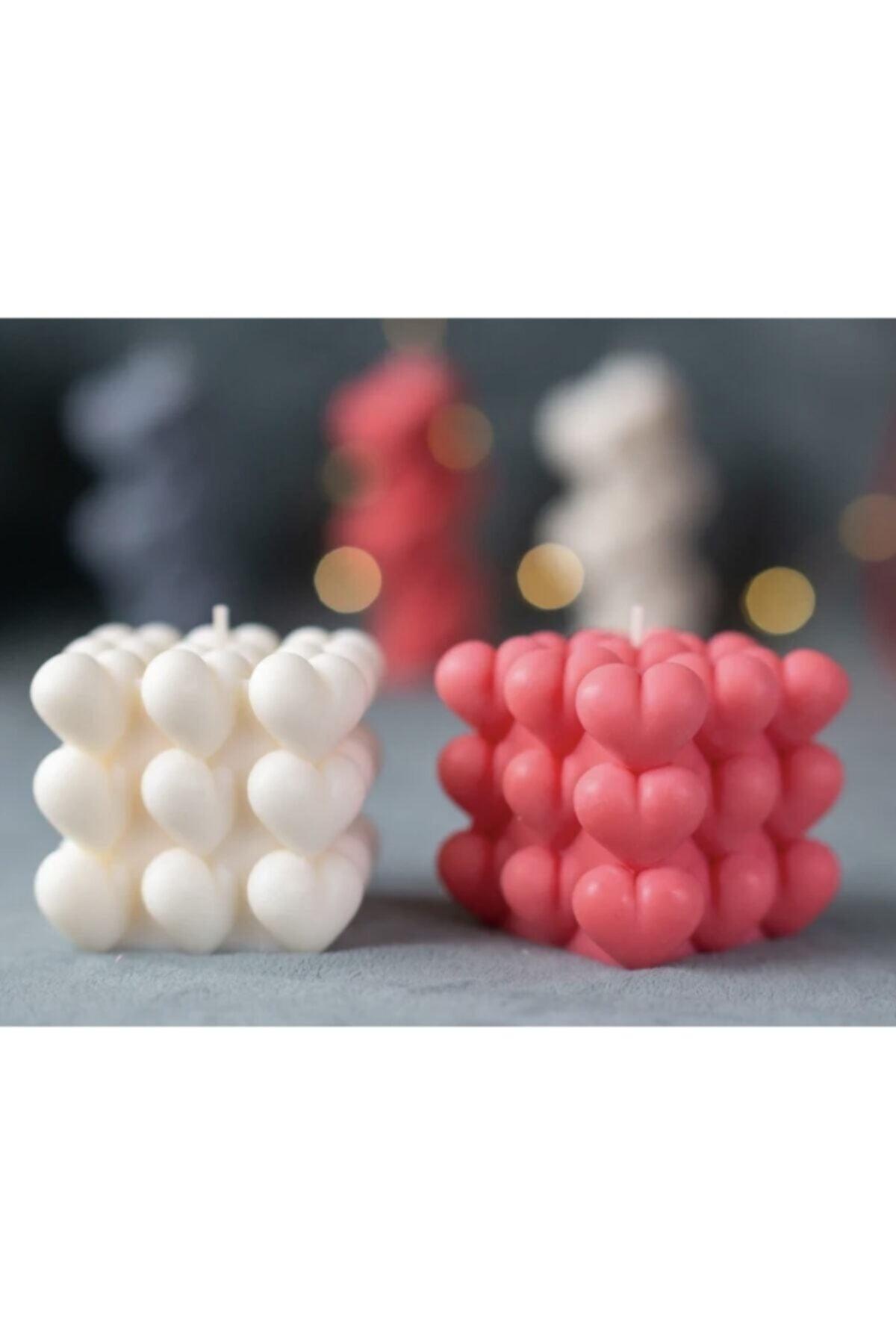 Bubble Candle Set of 3 Red, Gray, White - Swordslife