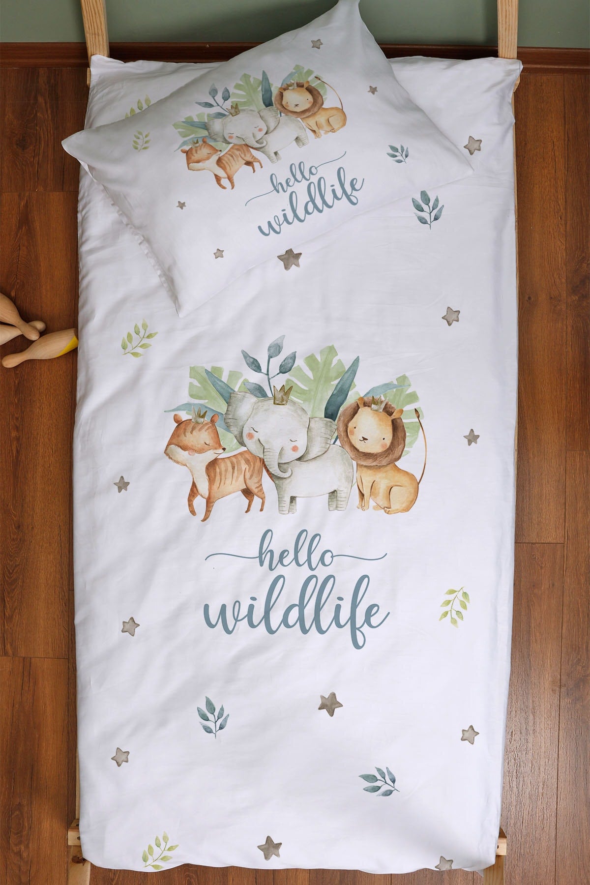 Organic Montessori Duvet Cover Set - For Baby Series - Safari Animals