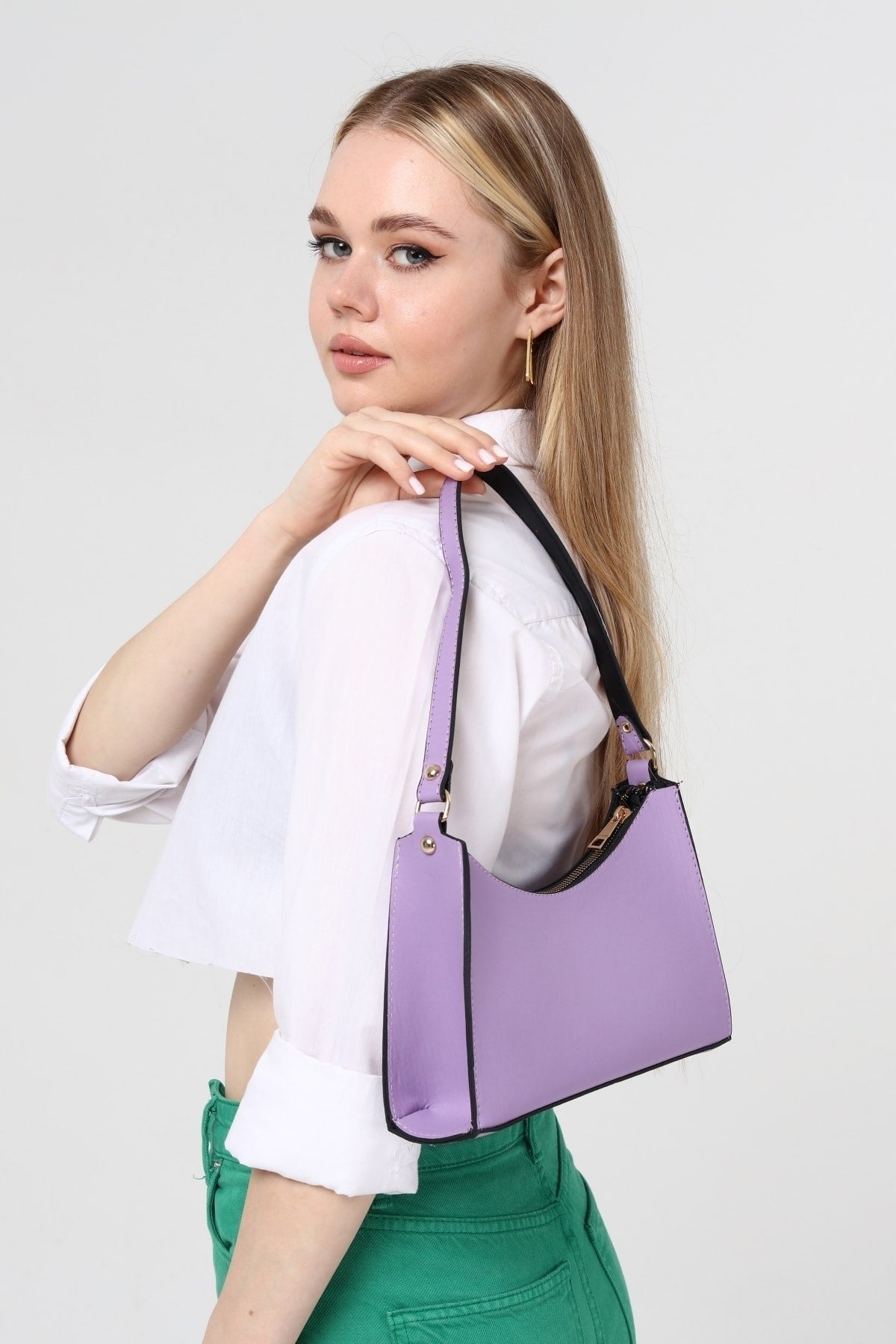 Lilac Baguette Baguette Hand And Shoulder Bag Gc009020