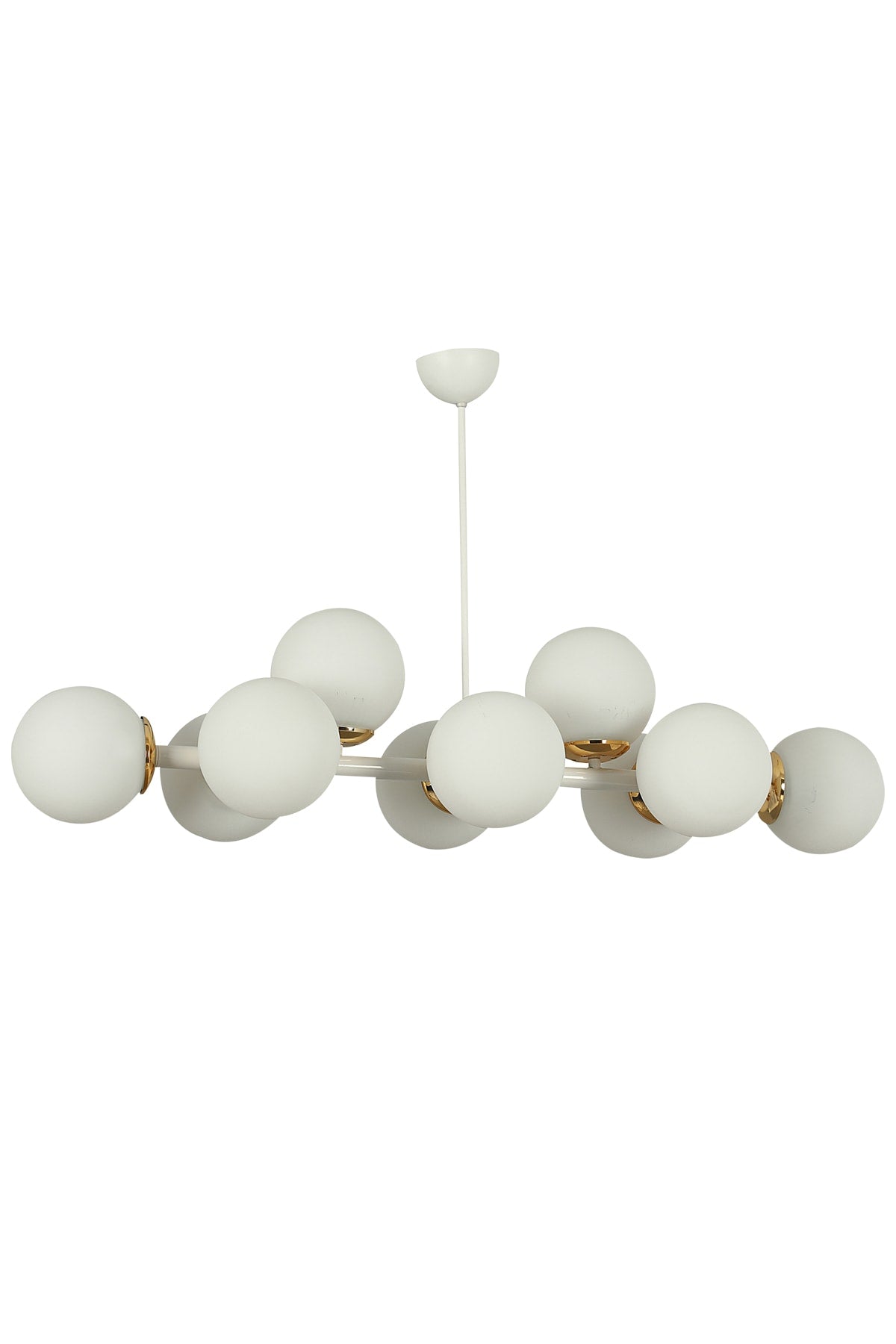 Luxury Modern Design White 10-Piece White Globe Glass Chandelier