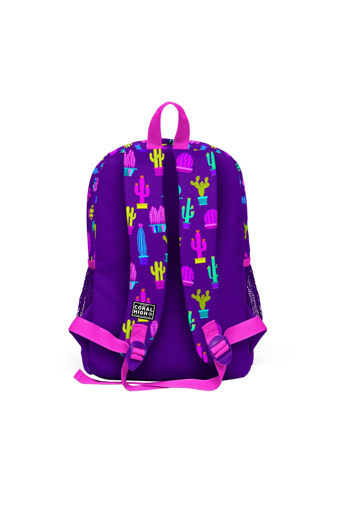 Kids Four Purple Cactus Patterned 3-Pack School Bag Set