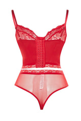 Red Lace Detailed Bustier-Panties Underwear Sets TBBSS23DG00000 - Swordslife