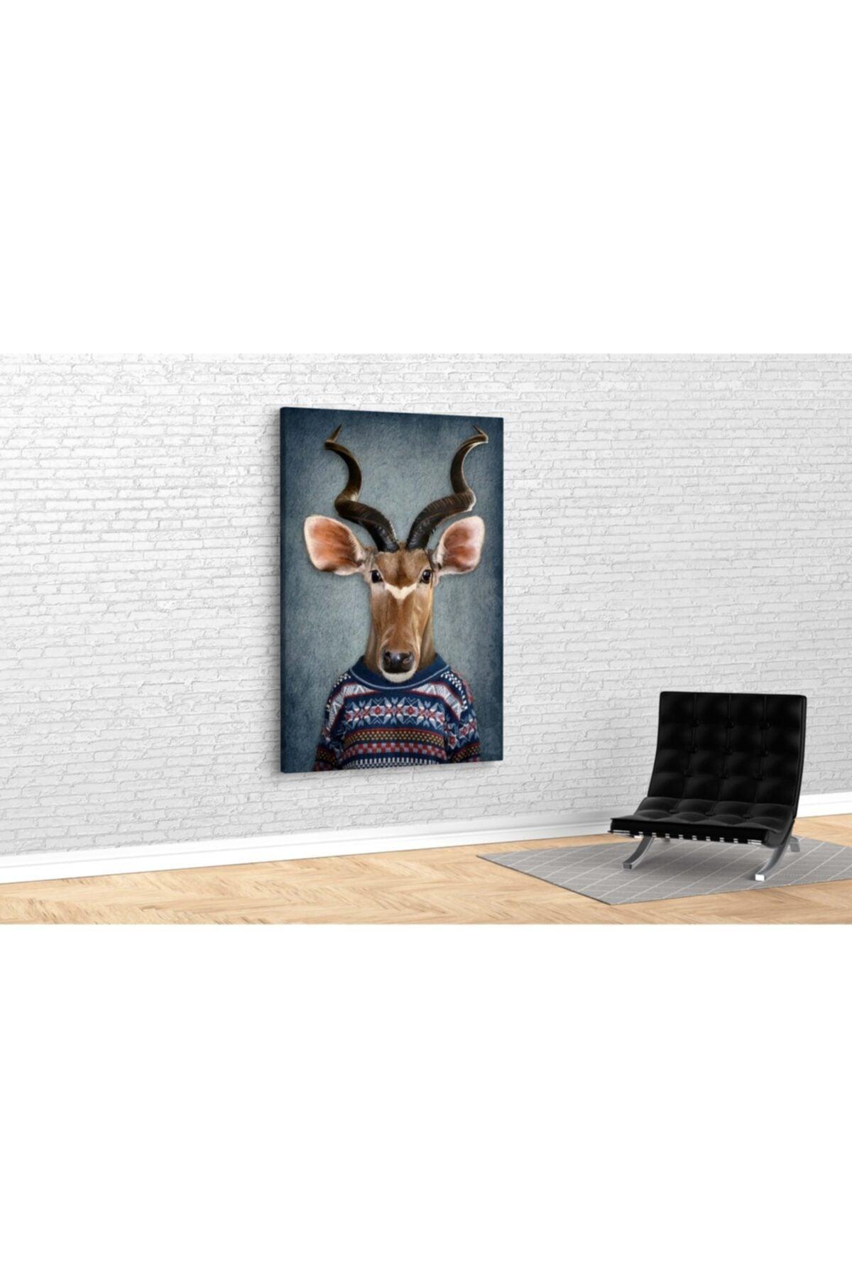 Deer Head Canvas Painting - Swordslife