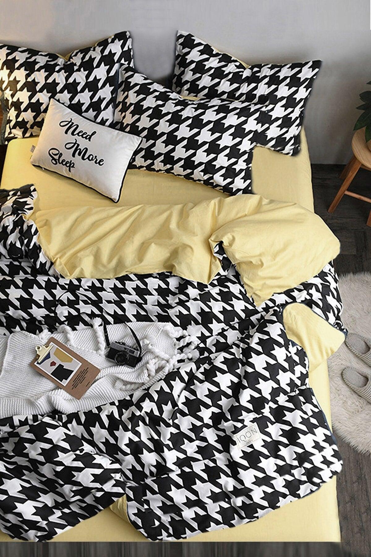 Elastic Bed Linen Duvet Cover Set Single Crowbar Yellow - Swordslife