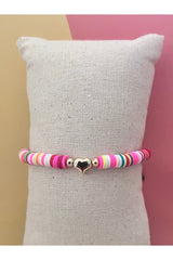 Heart Fimo Bead Bracelet-women's Bracelet-gift Bracelet