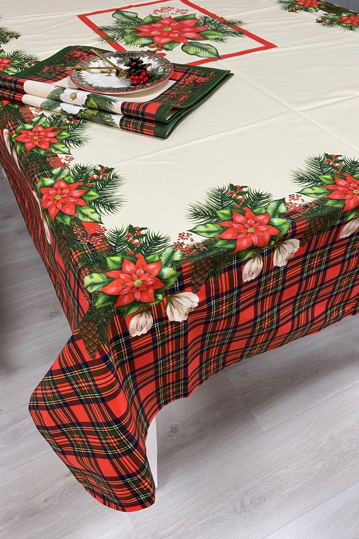 Christmas Christmas Themed 45x145 Cm Royal Plaid Floral Runner - Swordslife