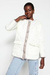 Ecru Limited Edition Oversize Pat Detail Quilted Inflatable Jacket TWOAW23MO00134 - Swordslife