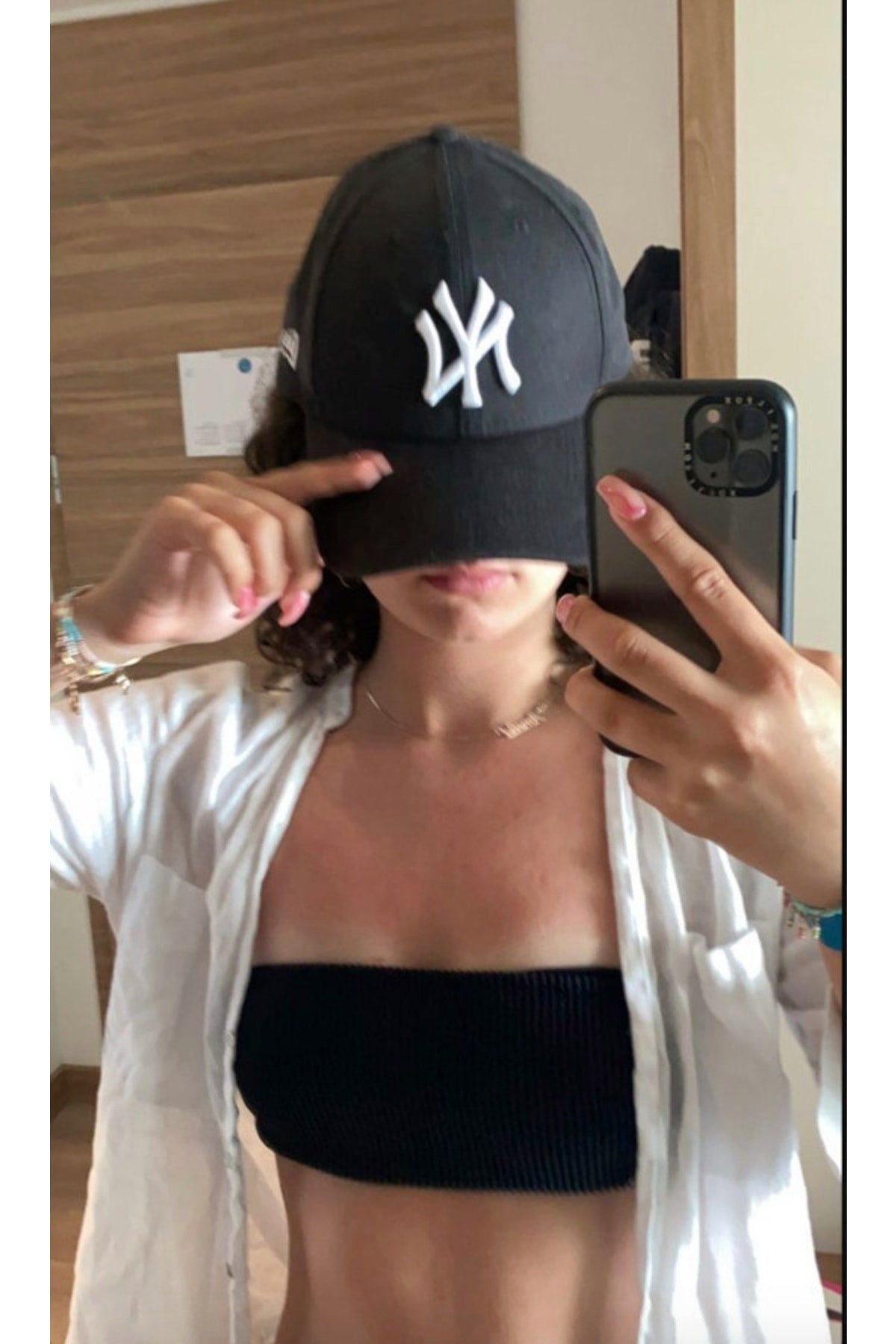 Unisex Black Color White Embroidery Baseball Ny New York Hat