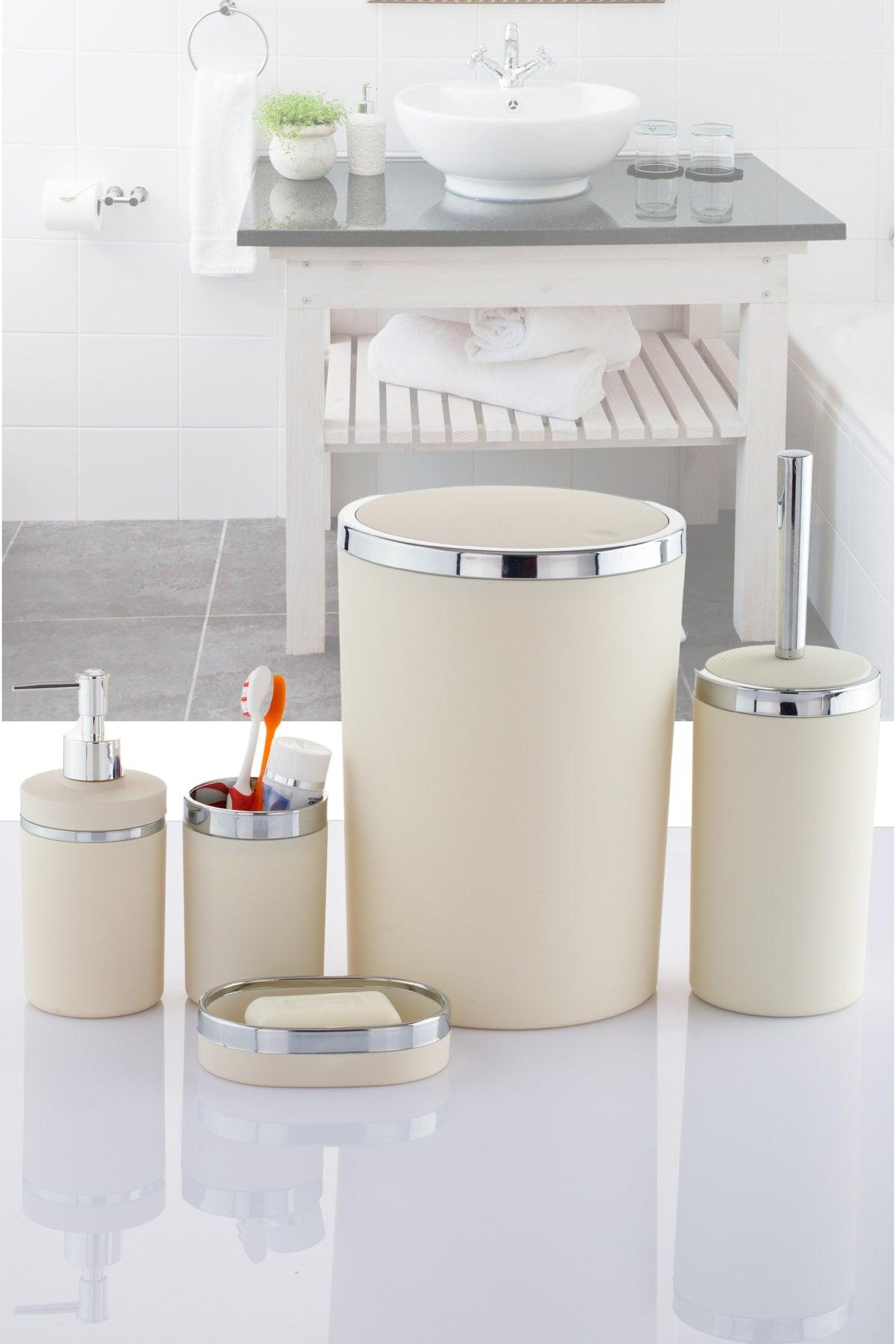 5 Piece Bath Set Matted Saturated Soft Color Tone Gold And Silver Plated - Swordslife