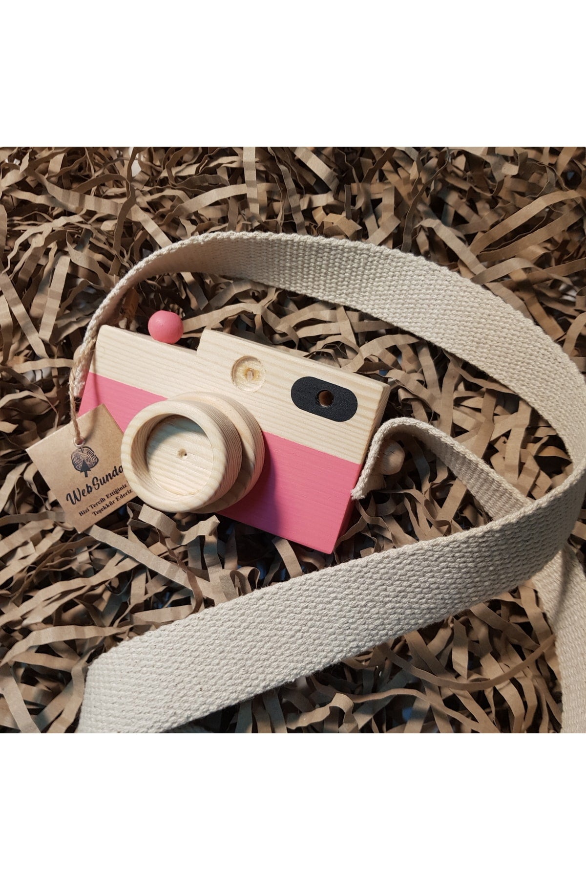 Wooden Toy Camera, Girl Boy 0 - 3 Years Old Gift Hanging Decorative Toy