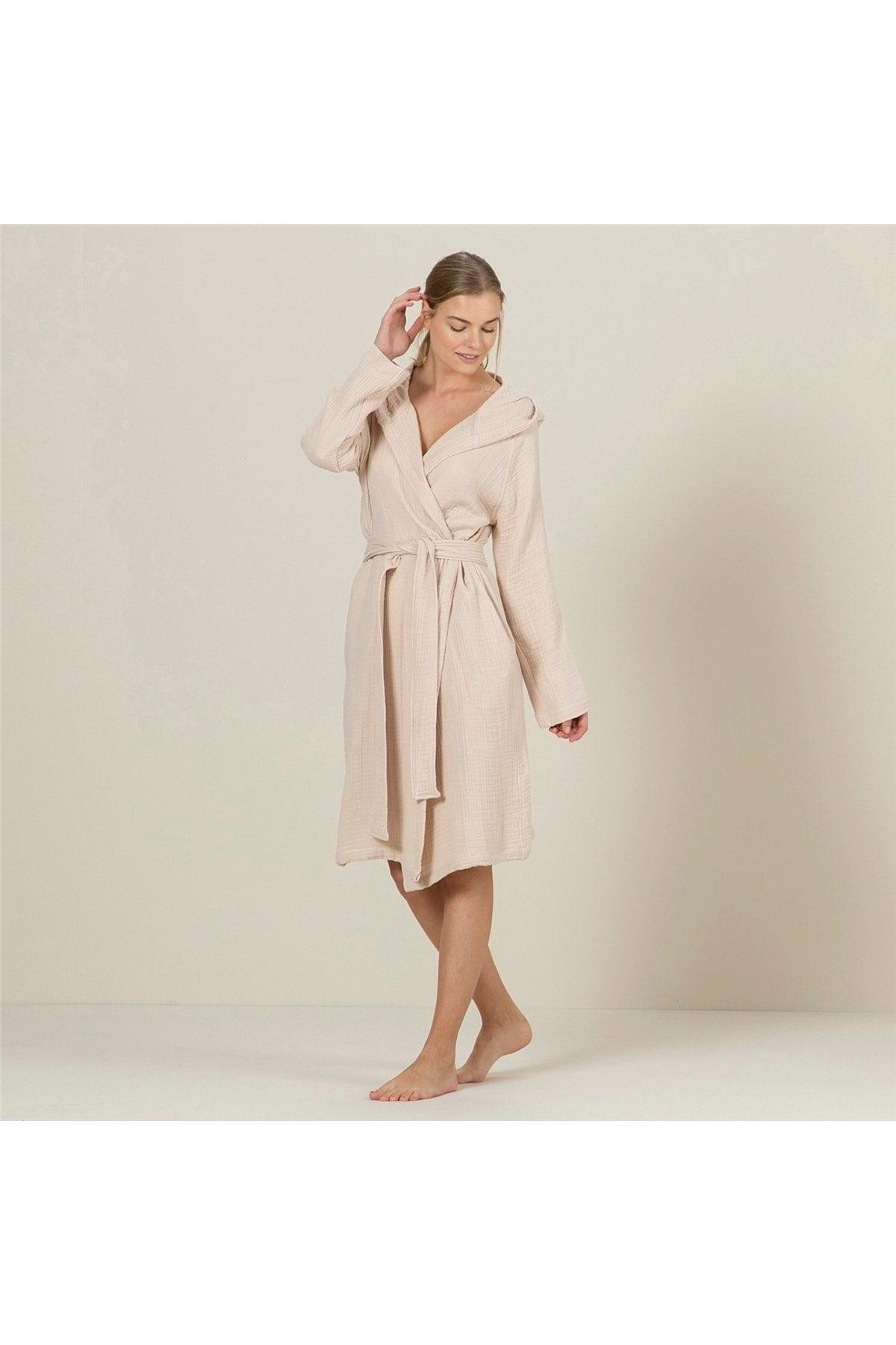 Armin Unisex Bathrobe Beige - Swordslife