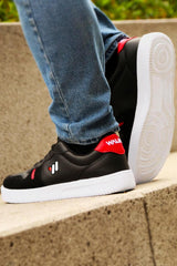 - Jason Black - Red Ultra Light Comfortable Flexible Men's Sports Sneaker Shoes