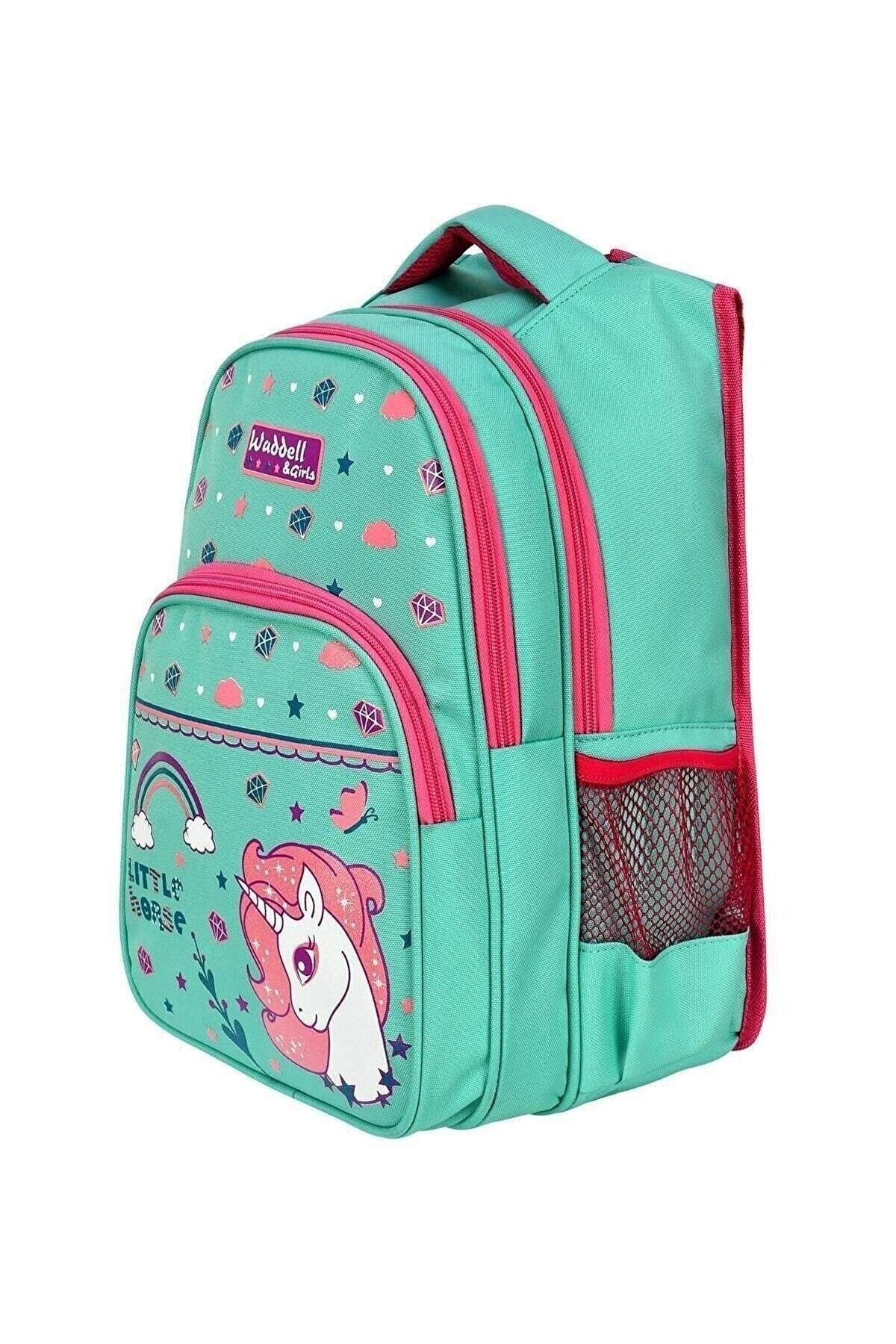 Licensed Mint Green Unicorn Pattern Primary School Bag And Lunch Box