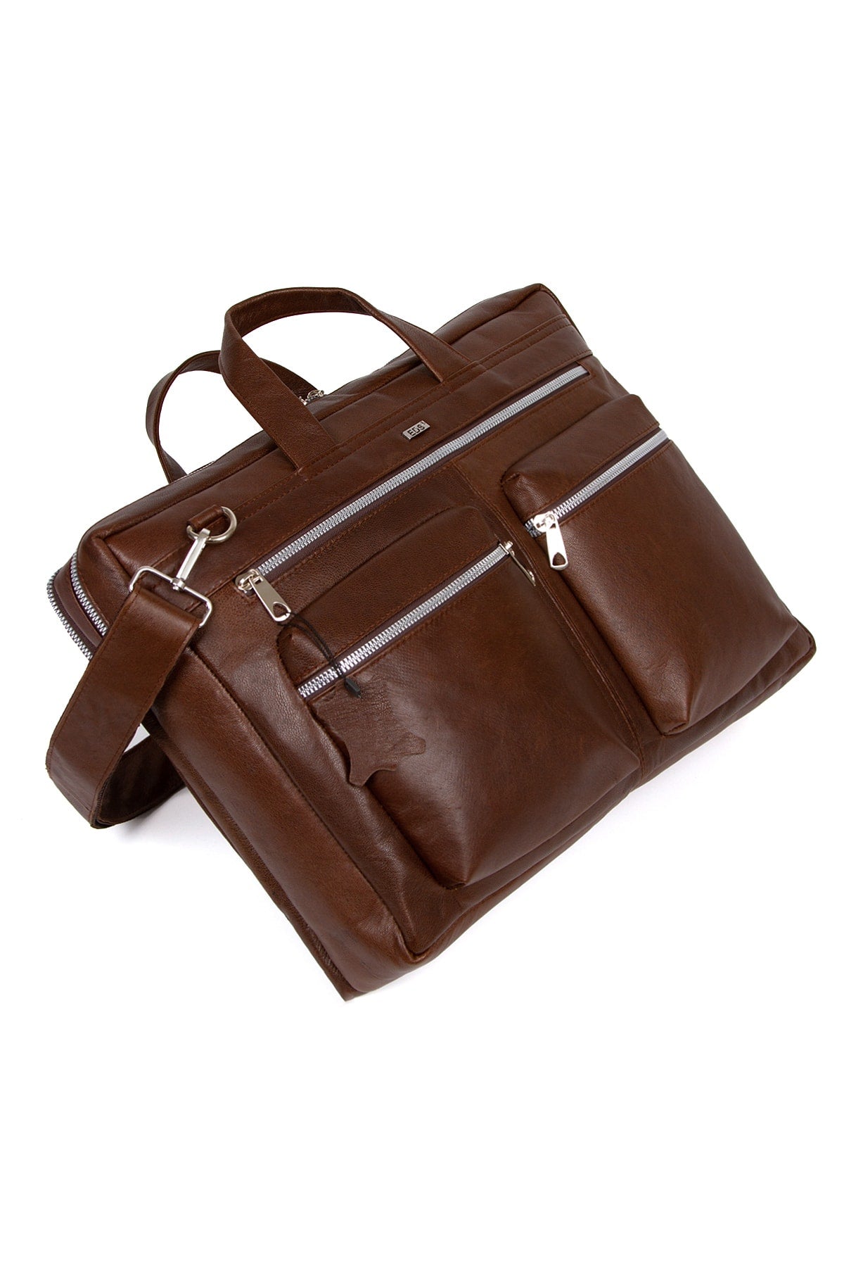 1st Class Genuine Leather Large Size Briefcase Laptop Bag Brown (W:38CM LENGTH:26CM)