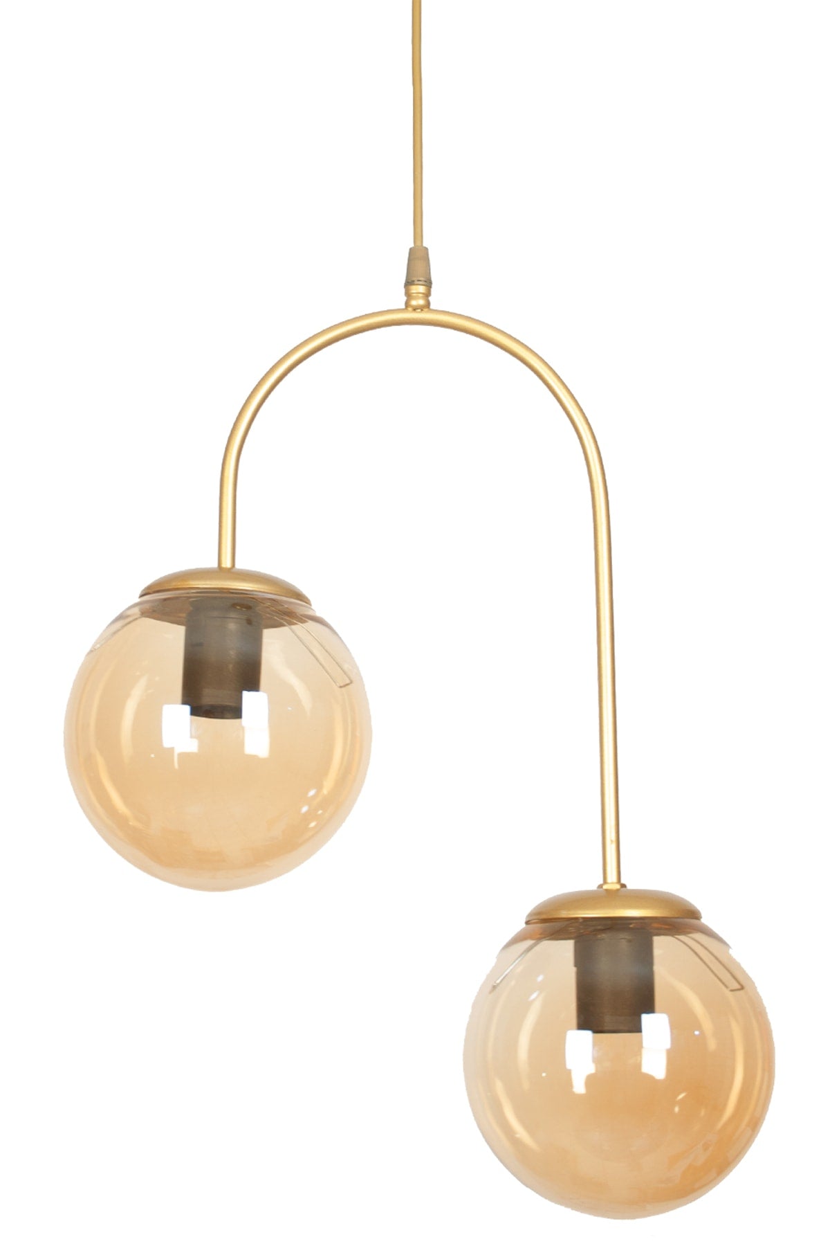 Janin Modern Pendant Lamp Antique Color Body Honey Glass Living Room - Kitchen - Bedroom 2 Piece Chandelier