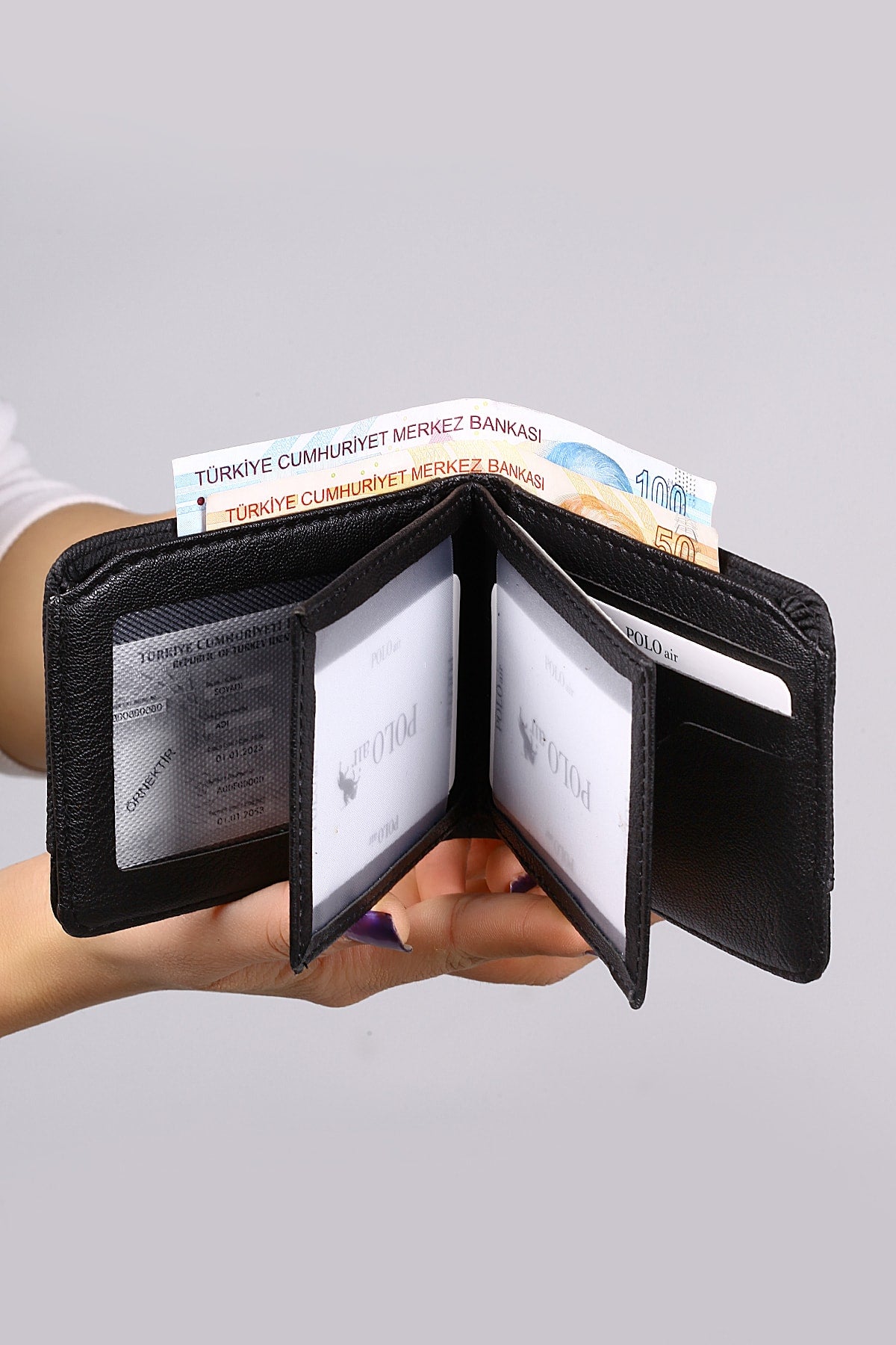 Belt Wallet Card Holder Keychain Lighter Black Set in Gift Box