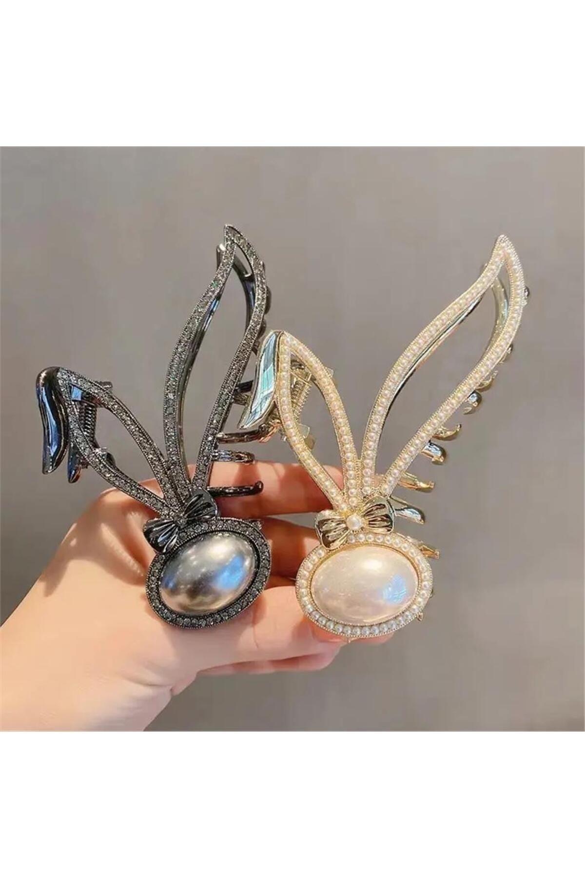 So-Much New Trend Metal Pearl Detailed Full Stone Clasp Clasp Gold - Swordslife