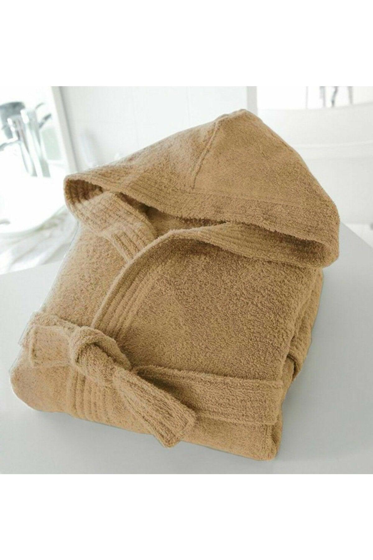 Cotton Milk Brown Hooded Bathrobe, Bathrobe Set/hooded Bathrobe (UNİSEX) - Swordslife