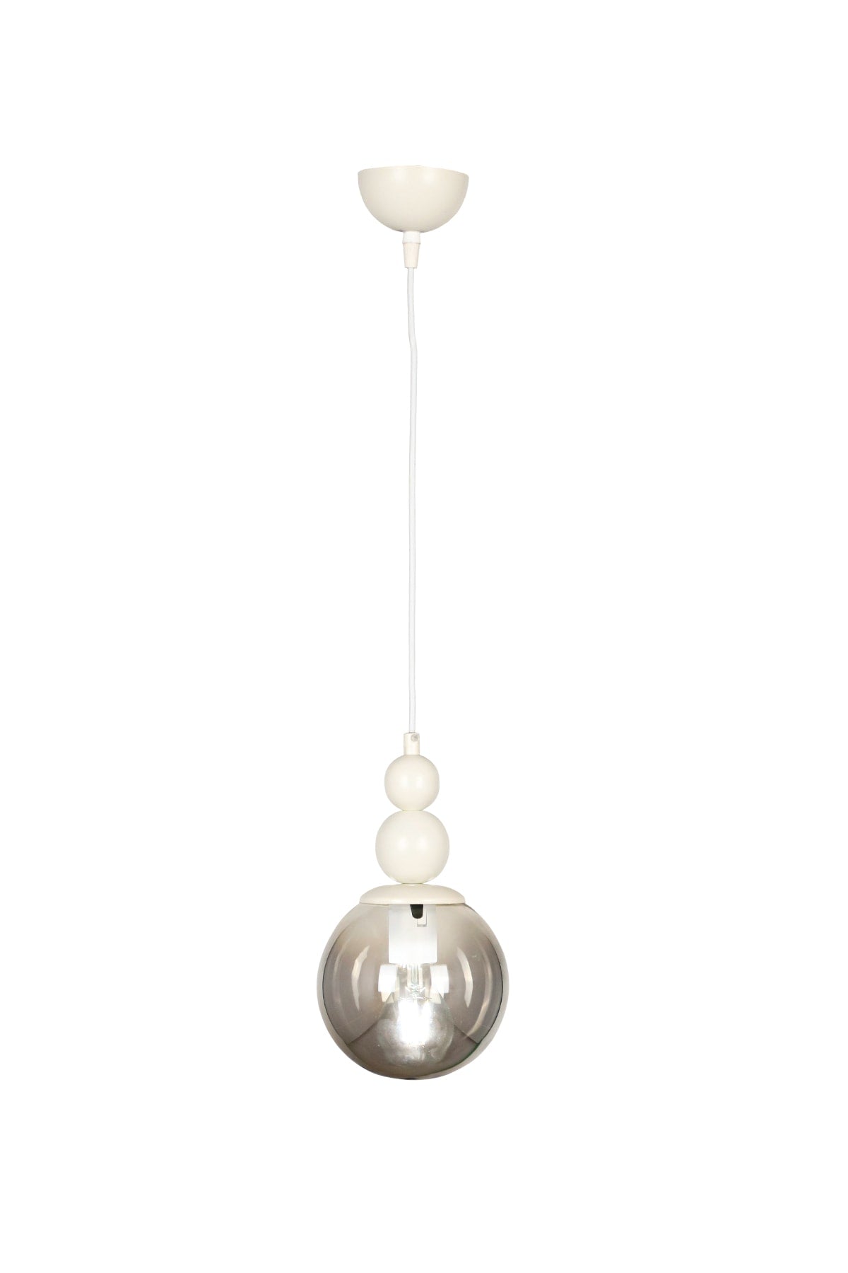 Infinite Single Chandelier White Smoked Glass