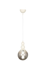 Infinite Single Chandelier White Smoked Glass