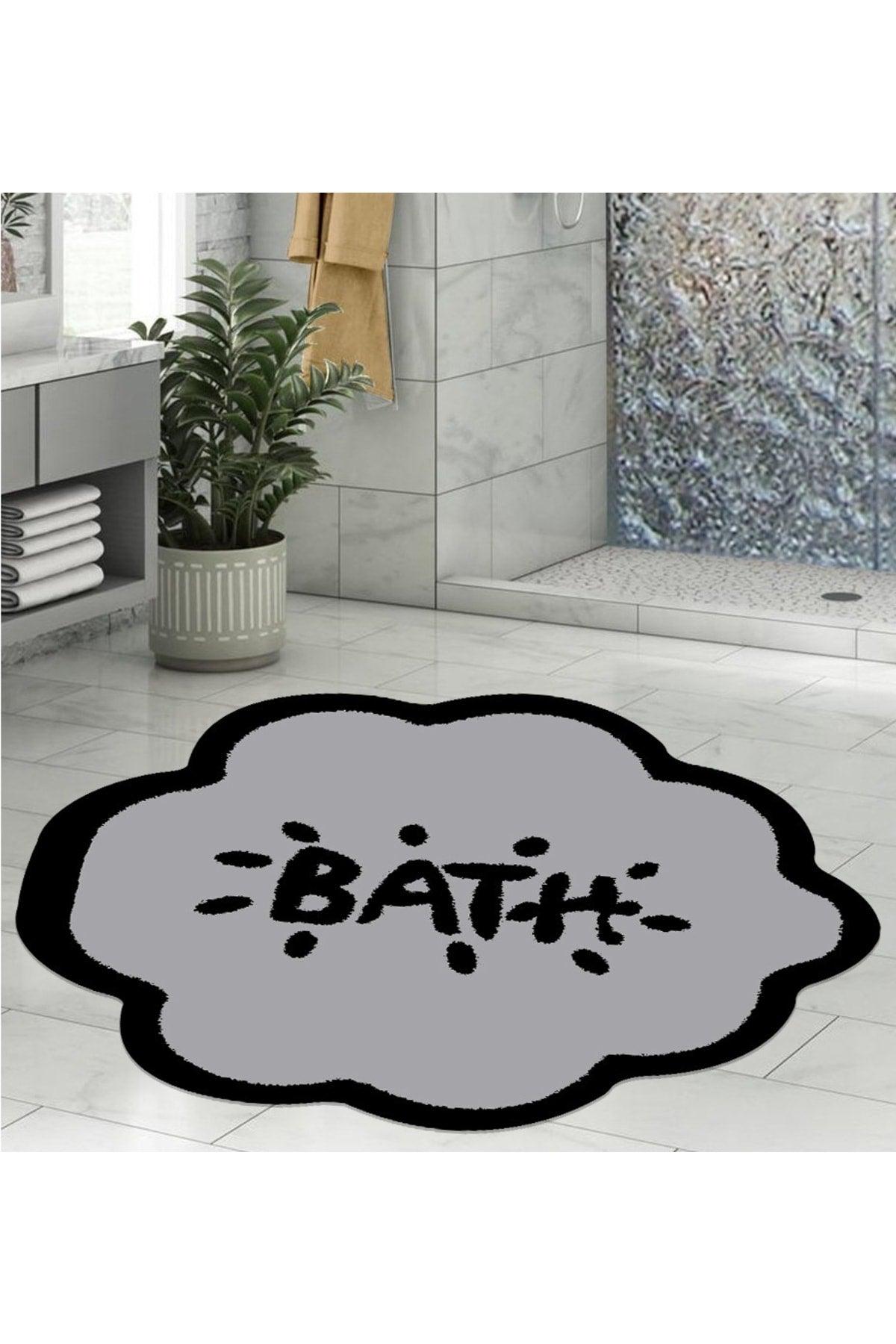 Bath Mat, Bath Written, 80cmx80cm, Round, Non-Slip Floor Carpet - Swordslife