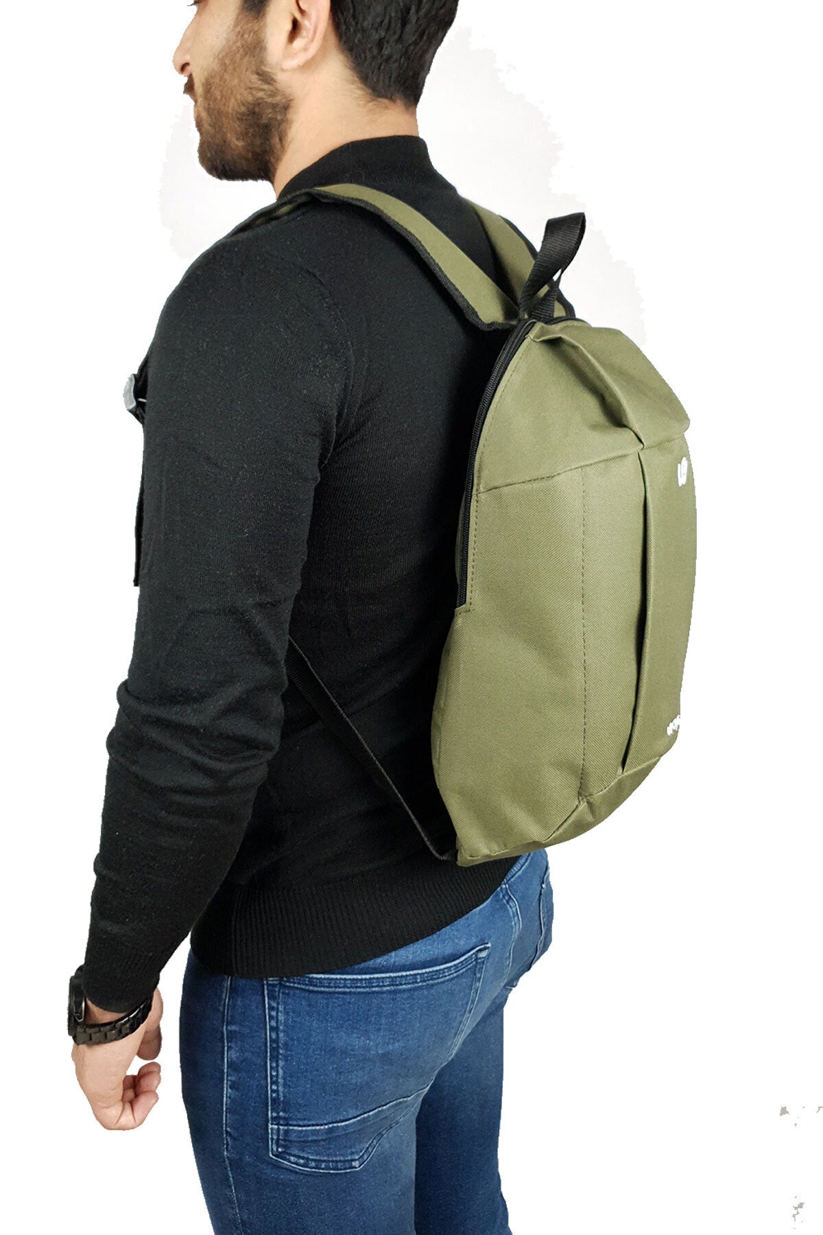 Unisex Khaki Green Camping Cycling Hiking Mini Backpack