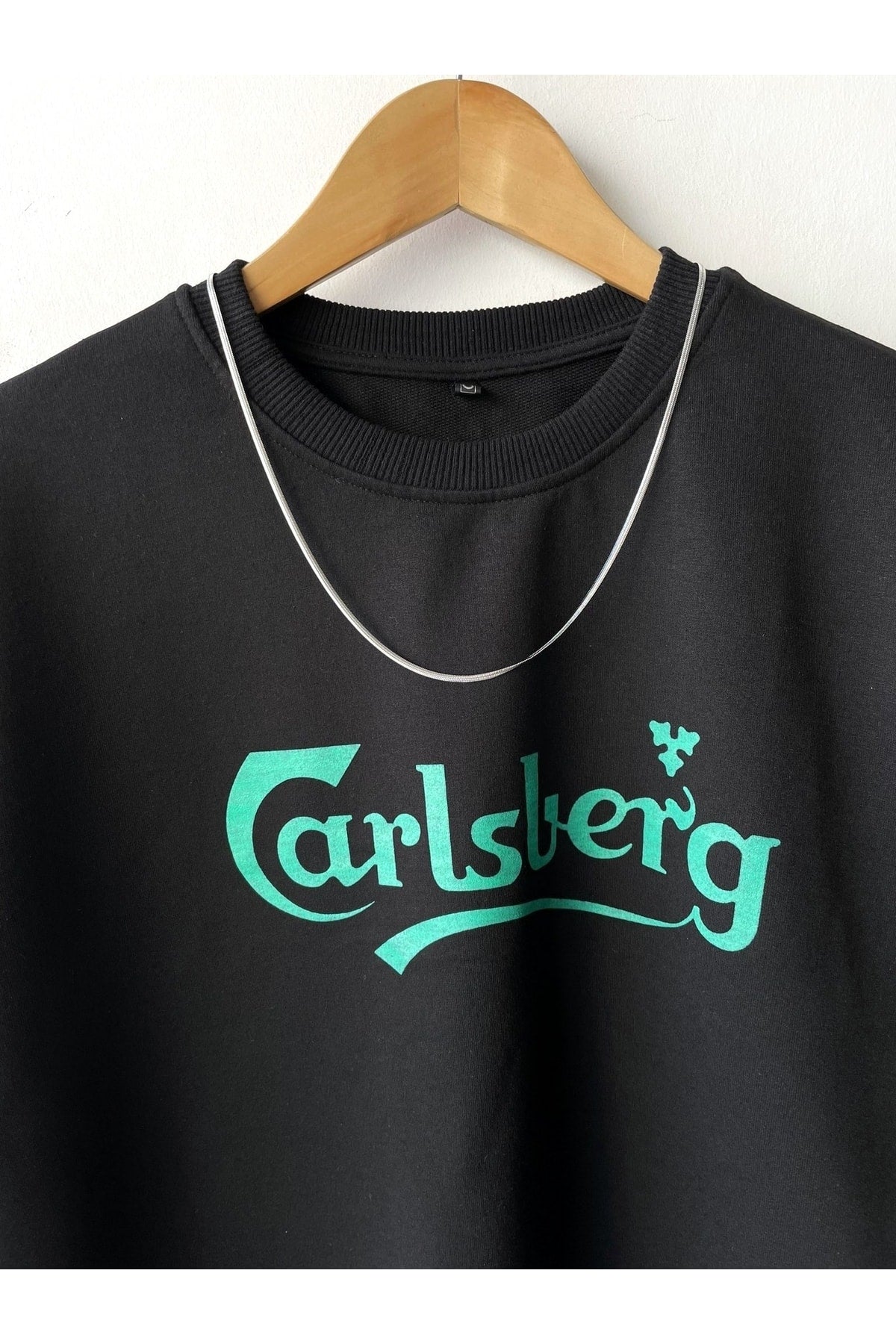 Men's Oversize Calsberg Printed Crew Neck T-shirt