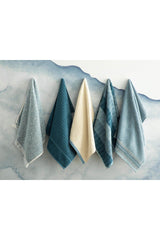 Arıanna Cotton Embroidered Hand Towel 30x40 Cm Blue - Swordslife