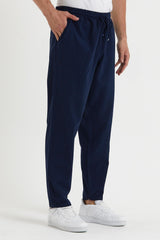 Men's Navy Blue Color Linen Trousers