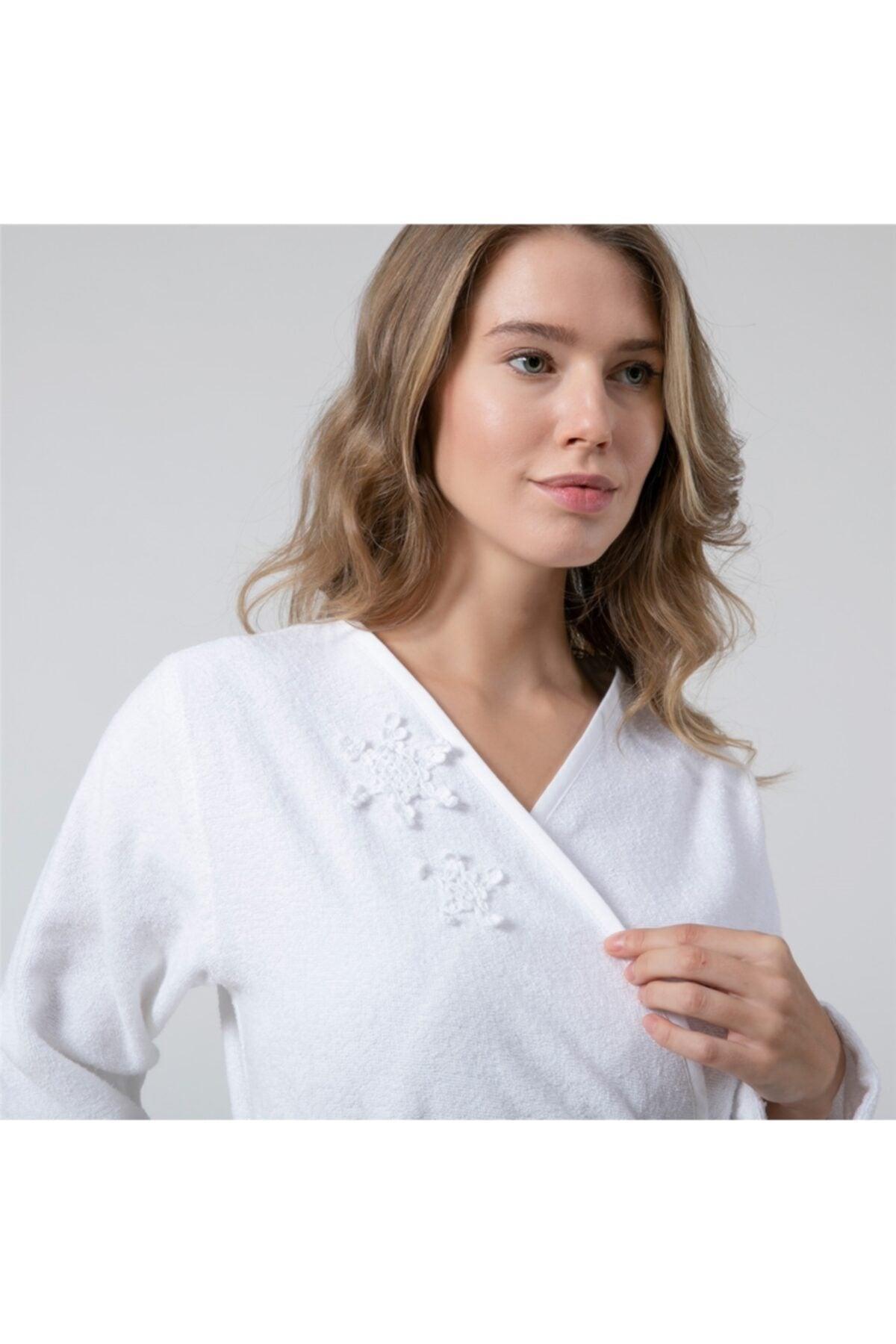 Crystal Women Bathrobe White - Swordslife