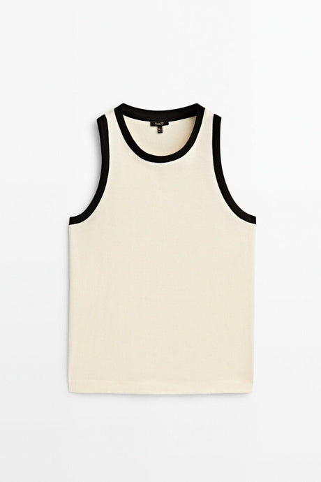 Sleeveless Contrast T-shirt - Swordslife