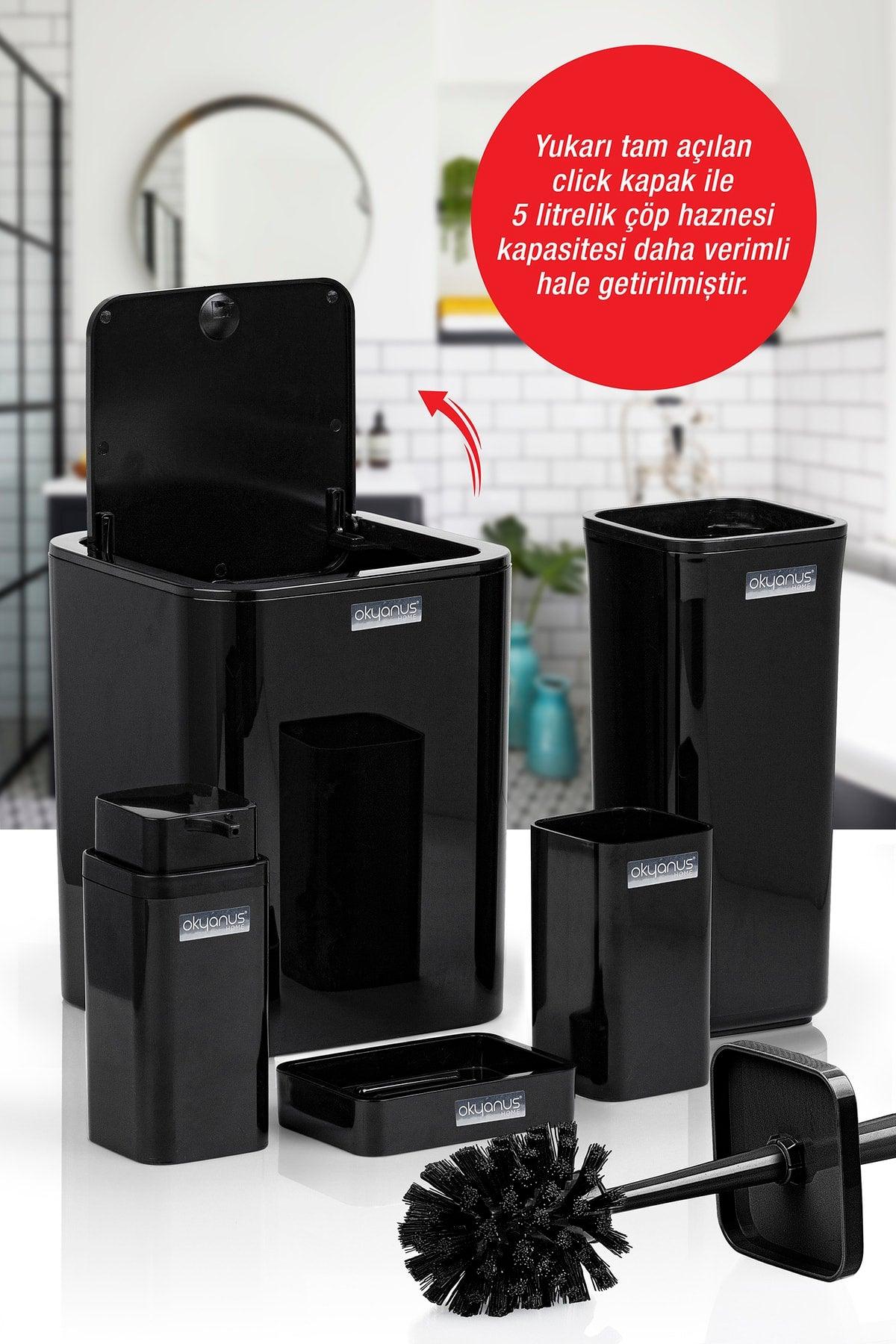 Black Square Bathroom Set of 5 - Swordslife