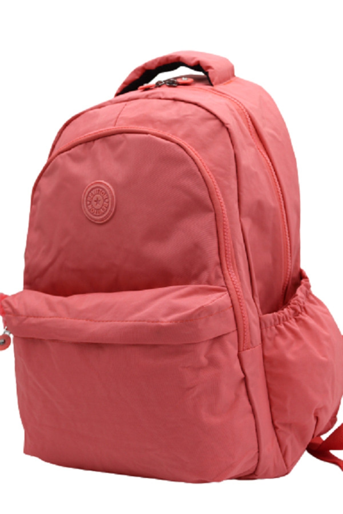 Crinkle Fabric Unisex Salmon School Backpack 2200