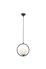 Luis Single Black Pendant Lamp with White Glass Modern Pendant Lamp Kitchen Living Room Pendant Lamp Chandelier