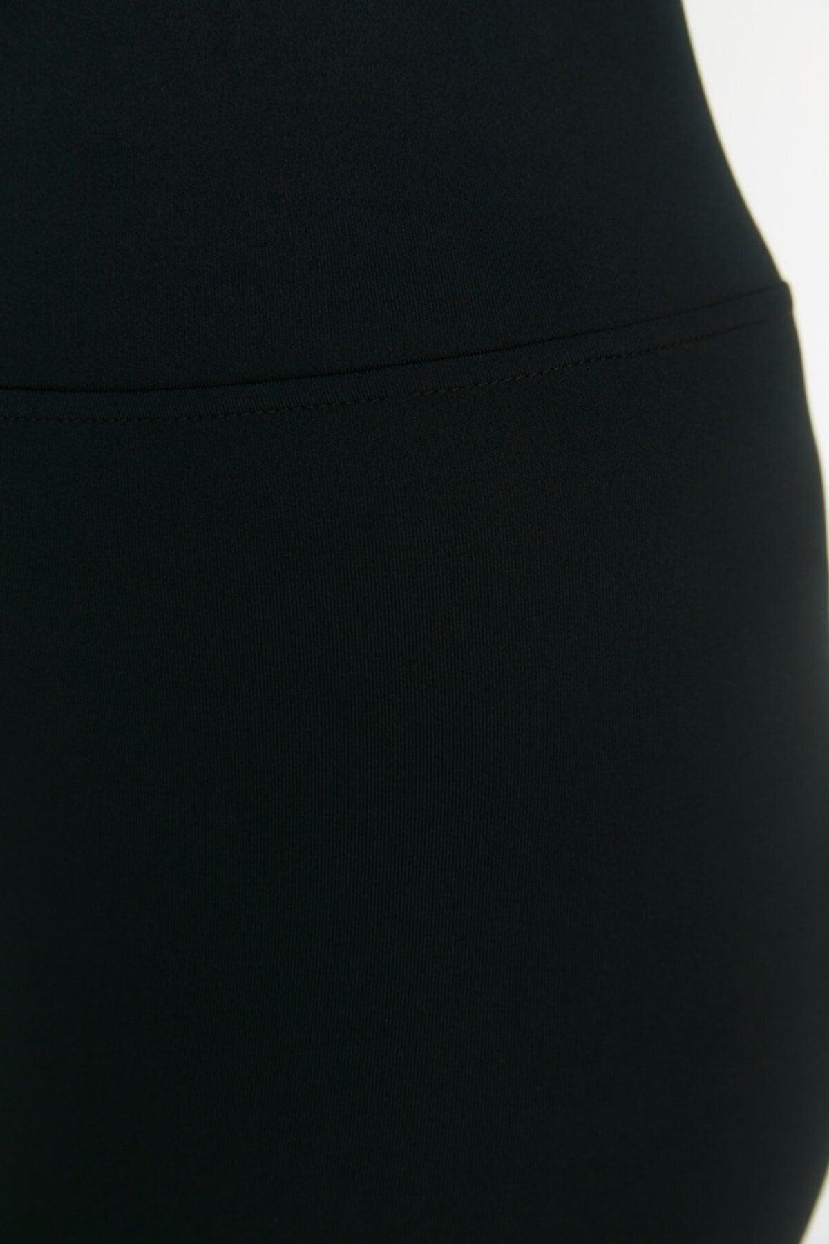 Women's Curve Steel Knit Plus Size Firming Firming High Waist Black Leggings - Swordslife