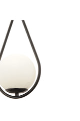 Mirza Single Black Pendant Lamp with White Glass Modern Pendant Lamp Kitchen Living Room Pendant Lamp Chandelier